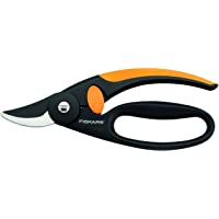 Fiskars Tijeras de podar- Cuchilla bypass- Ø de corte: 2 cm- Longitud: 20 cm- Negro-Naranja- 1001534